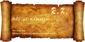 Régi Klaudia névjegykártya