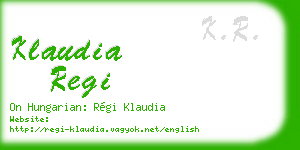 klaudia regi business card